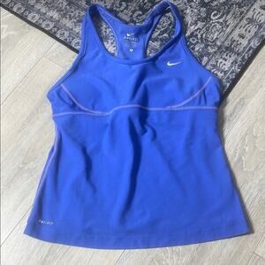 Nike Women's dry fit size Large elastika Blue Athletic Tank